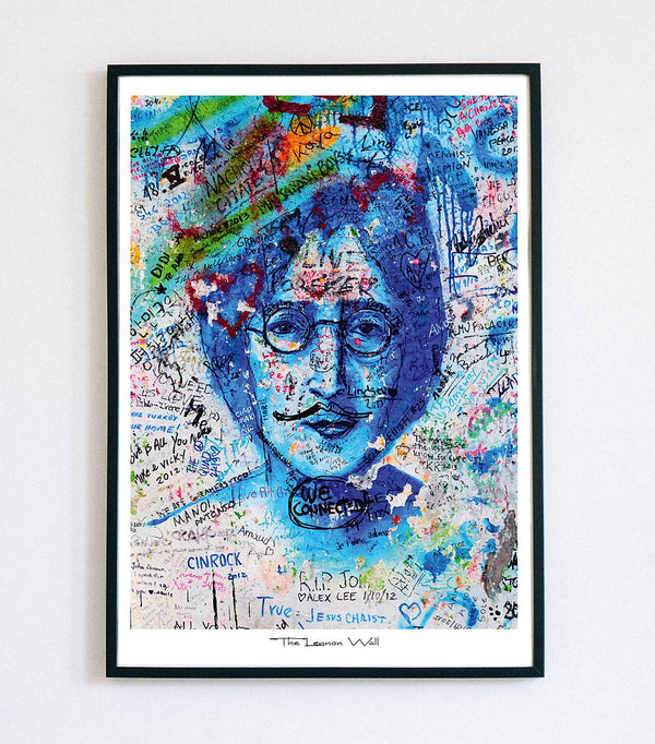 Blaues Lennon-Plakat
