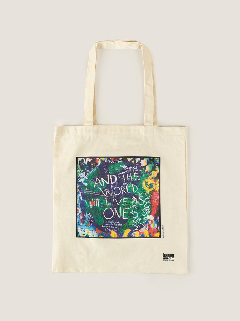 World live as one tote bag